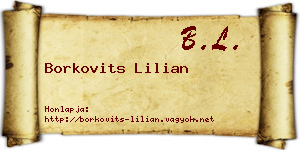 Borkovits Lilian névjegykártya